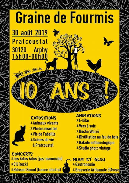 Affiche fête de graine de fourmis avec lien interne de leur site